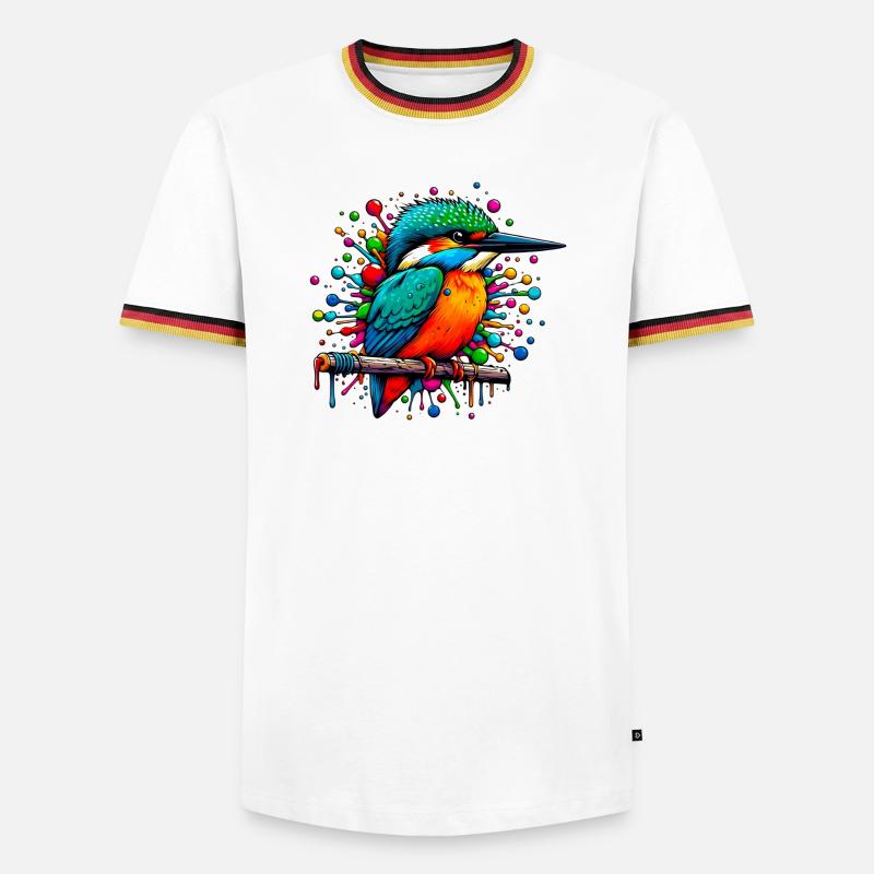Eisvogel - Männer Kontrast-T-Shirt - Weiß/Dreifarbig