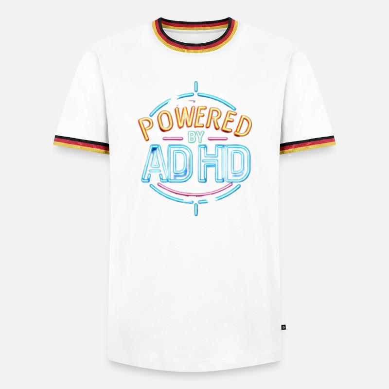 ADHS - Männer Kontrast-T-Shirt - Weiß/Dreifarbig