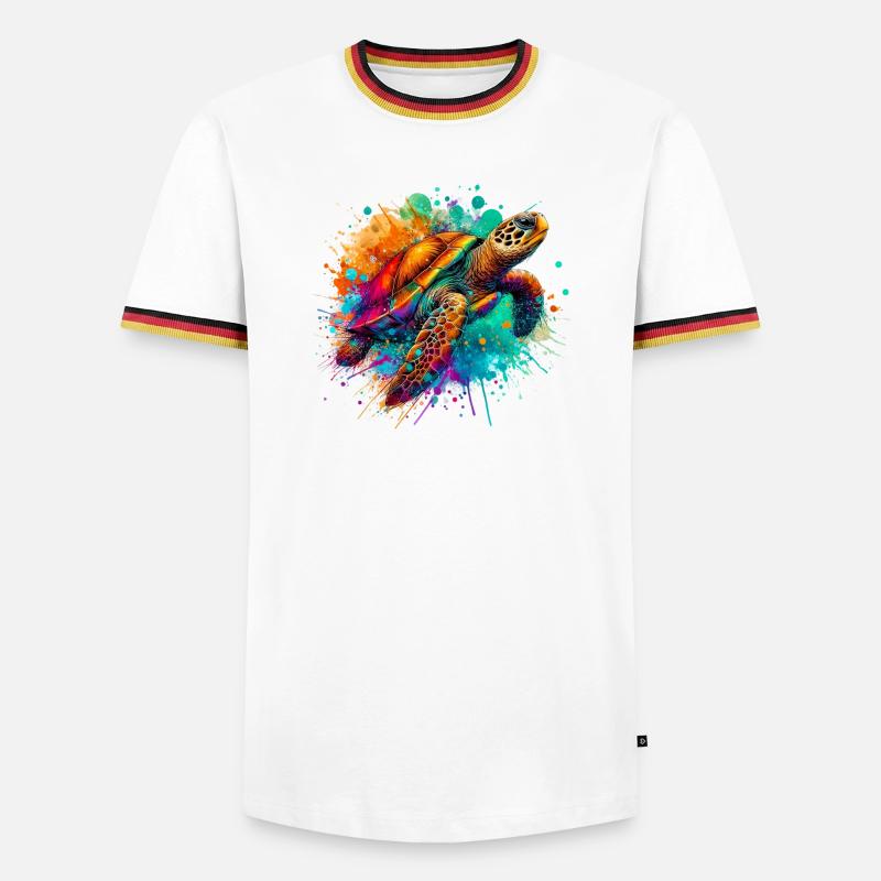Turtle - Men's Ringer Shirt - white/tricolour