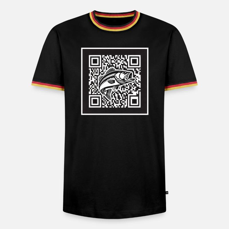 Barsch QR Code Design - Männer Kontrast-T-Shirt - Schwarz/Dreifarbig