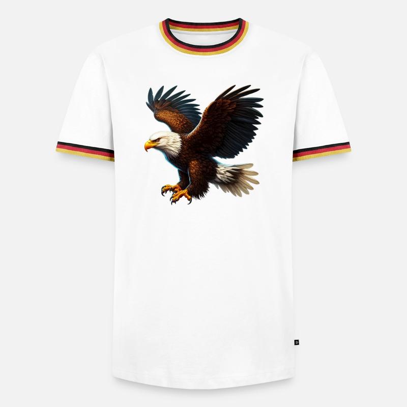 Adler - Männer Kontrast-T-Shirt - Weiß/Dreifarbig