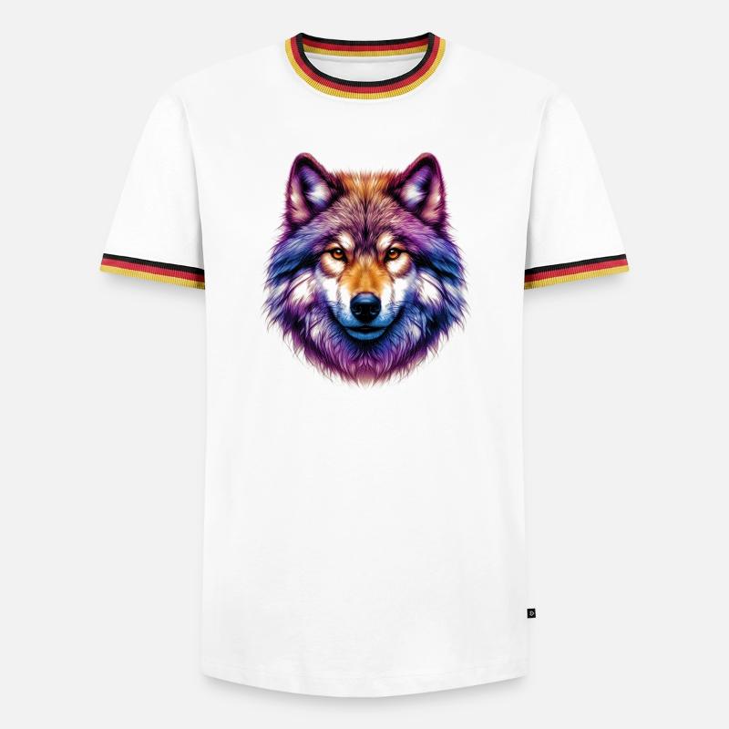 Wolf - Men's Ringer Shirt - white/tricolour