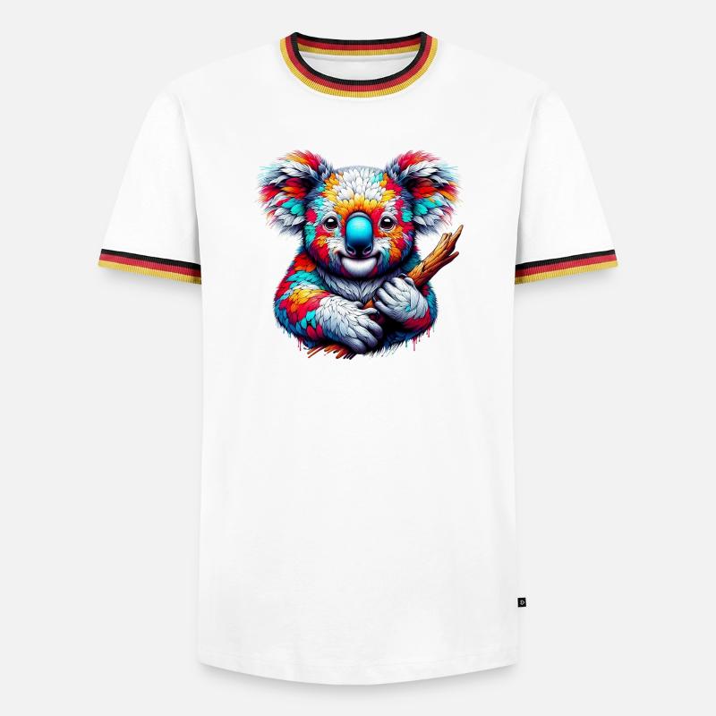 Koala - Männer Kontrast-T-Shirt - Weiß/Dreifarbig