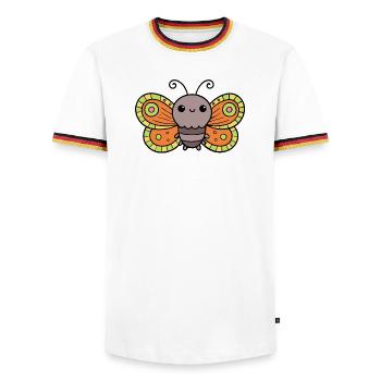 Papillon - T-shirt contrasté Homme - blanc/tricolore - Devant - AI Model Female 172 light (172cm) & AI Model Male 185 light (185cm)