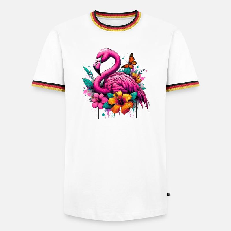 Flamingo - Men's Ringer Shirt - white/tricolour