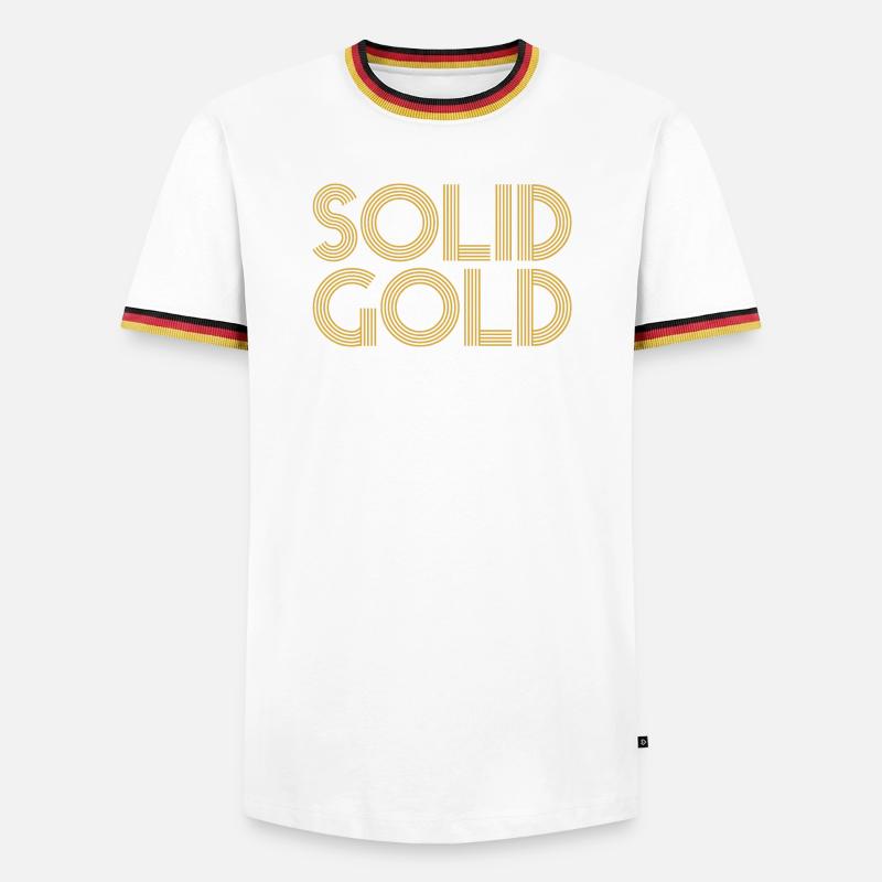 SOLID GOLD - Männer Kontrast-T-Shirt - Weiß/Dreifarbig