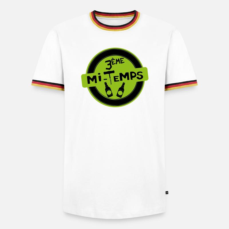 3. Halbzeit - Männer Kontrast-T-Shirt - Weiß/Dreifarbig