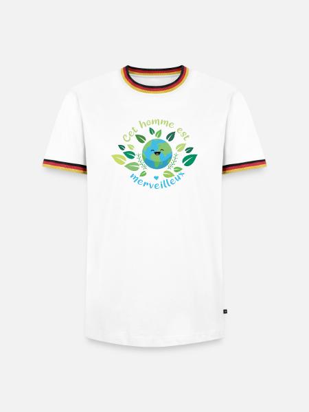 Dieser Mann ist wunderbar - Männer Kontrast-T-Shirt - Weiß/Dreifarbig