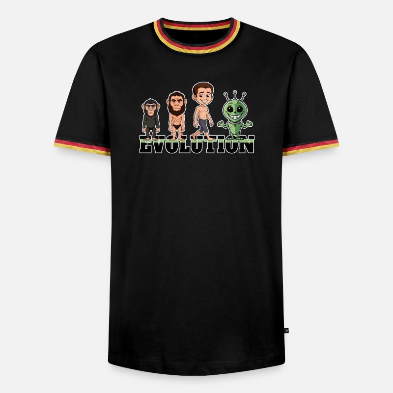 Évolution Alien - T-shirt contrasté Homme - noir/tricolore