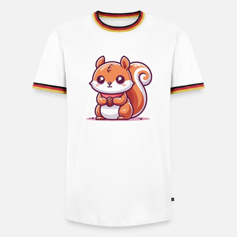 Squirrel with a seed - Men's Ringer Shirt - white/tricolour