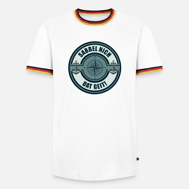 Sabbel nich - Dat geit! - Männer Kontrast-T-Shirt - Weiß/Dreifarbig