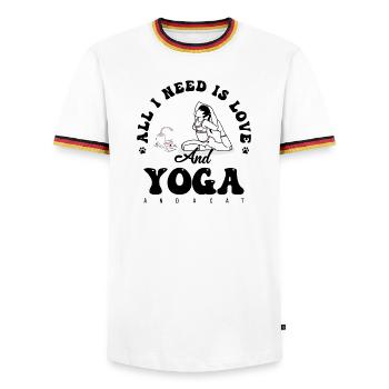 Mitternachts-Nickerchen-Silhouette - Männer Kontrast-T-Shirt - Weiß/Dreifarbig - Vorne - AI Model Female 172 light (172cm) & AI Model Male 185 light (185cm)