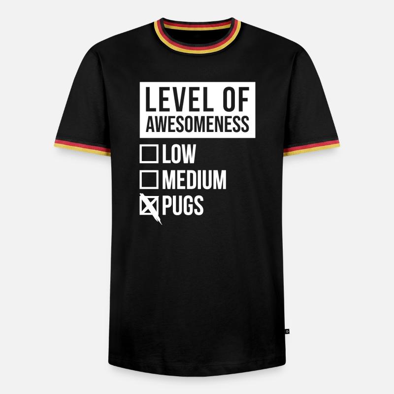 Mops Mops Mops - Männer Kontrast-T-Shirt - Schwarz/Dreifarbig