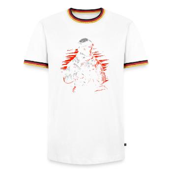 Special Forces - Männer Kontrast-T-Shirt - Weiß/Dreifarbig - Vorne - AI Model Female 172 light (172cm) & AI Model Male 185 light (185cm)