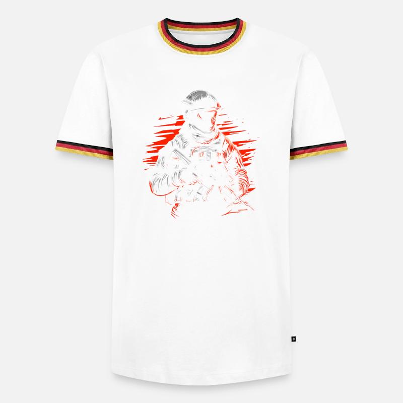 Special Forces - Männer Kontrast-T-Shirt - Weiß/Dreifarbig