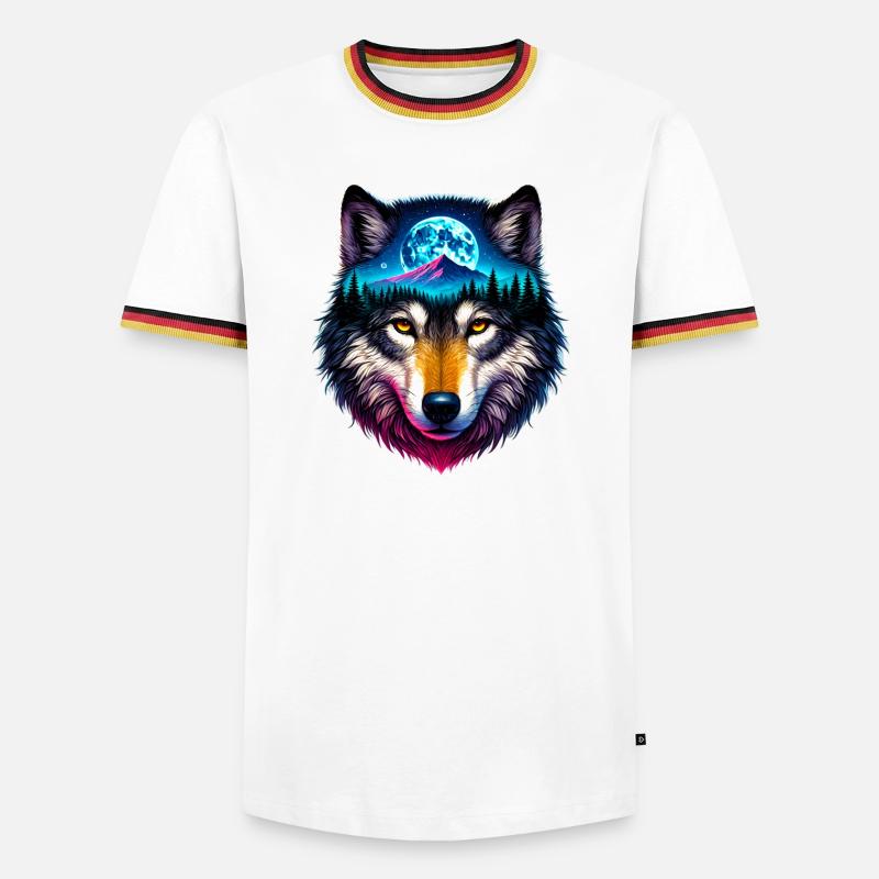 Wolf - Men's Ringer Shirt - white/tricolour