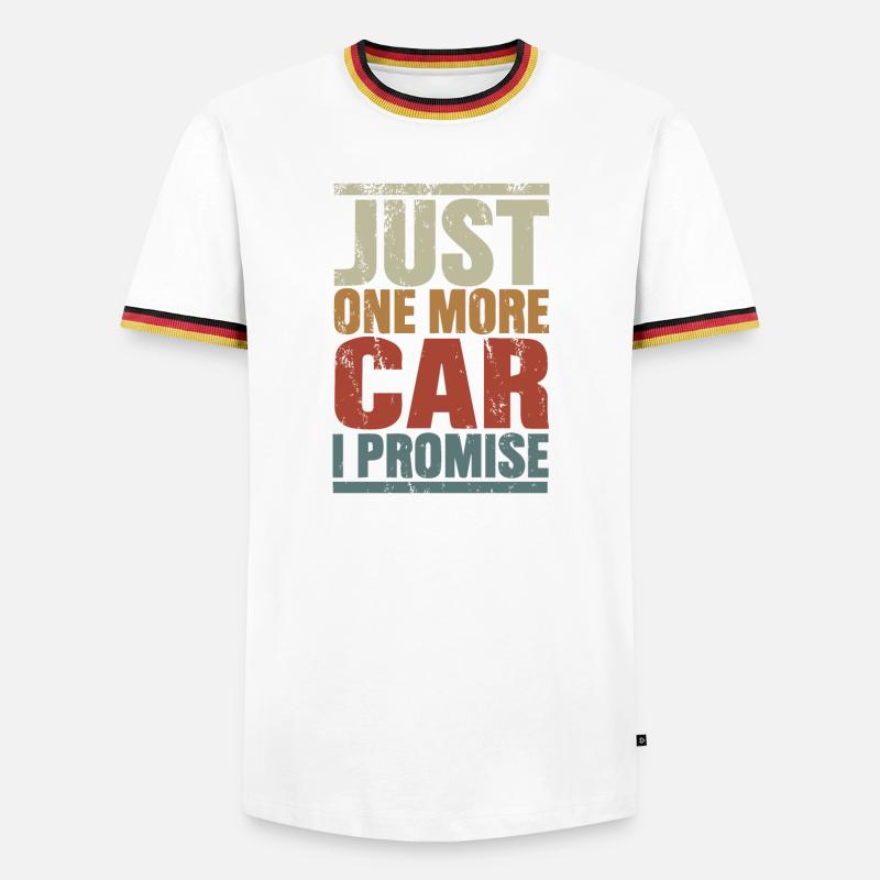 Nur noch ein Auto, versprochen - Männer Kontrast-T-Shirt - Weiß/Dreifarbig