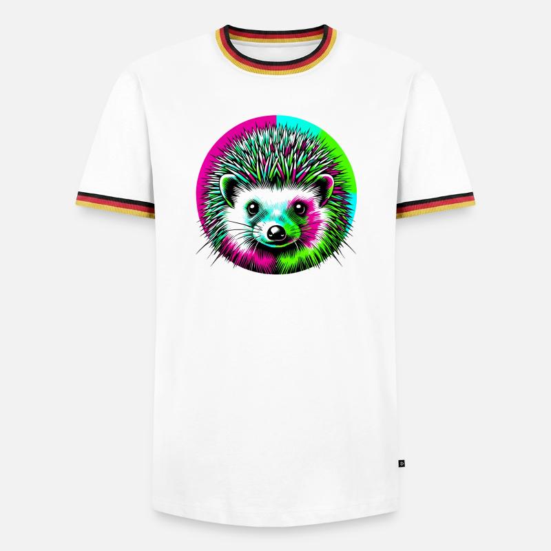 Igel - Männer Kontrast-T-Shirt - Weiß/Dreifarbig