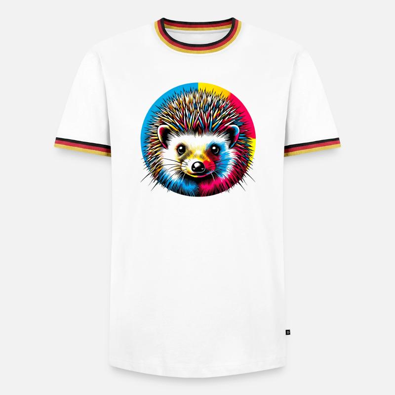 Igel - Männer Kontrast-T-Shirt - Weiß/Dreifarbig