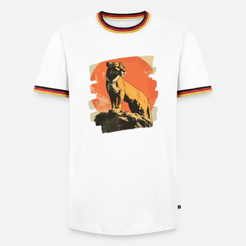 Lion from mountain Retro - Men's Ringer Shirt - white/tricolour