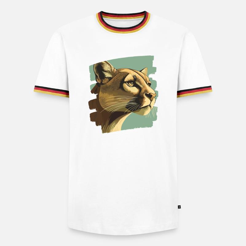 Lion from mountain Retro - Men's Ringer Shirt - white/tricolour