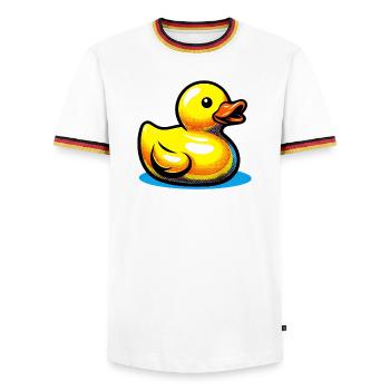 Caneton Canard Canard Canard - T-shirt contrasté Homme - blanc/tricolore - Devant - AI Model Female 172 light (172cm) & AI Model Male 185 light (185cm)