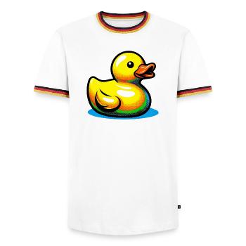 Caneton Canard Canard Canard - T-shirt contrasté Homme - blanc/tricolore - Devant - AI Model Female 172 light (172cm) & AI Model Male 185 light (185cm)