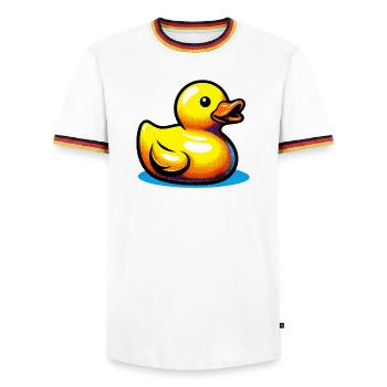 Caneton Canard Canard Canard - T-shirt contrasté Homme - blanc/tricolore - Devant - AI Model Female 172 light (172cm) & AI Model Male 185 light (185cm)