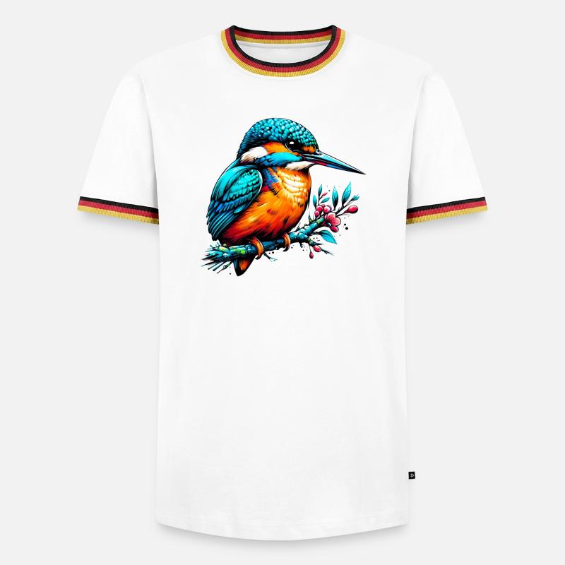Eisvogel - Männer Kontrast-T-Shirt - Weiß/Dreifarbig
