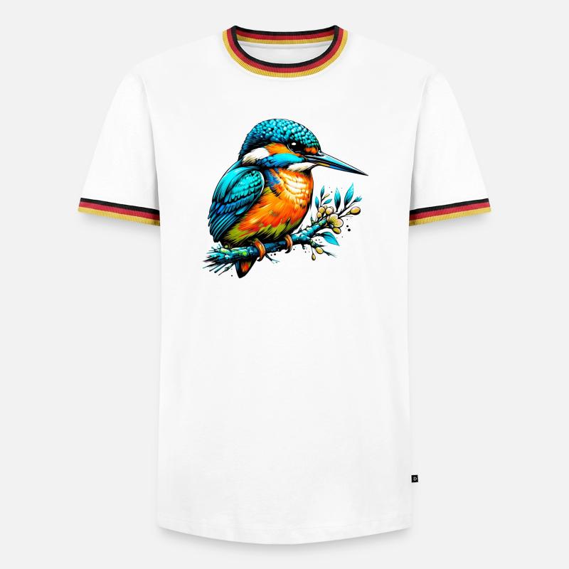 Eisvogel - Männer Kontrast-T-Shirt - Weiß/Dreifarbig