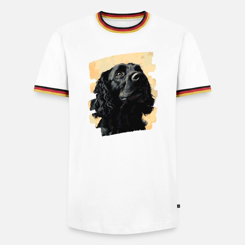 Cocker Spaniel - Männer Kontrast-T-Shirt - Weiß/Dreifarbig