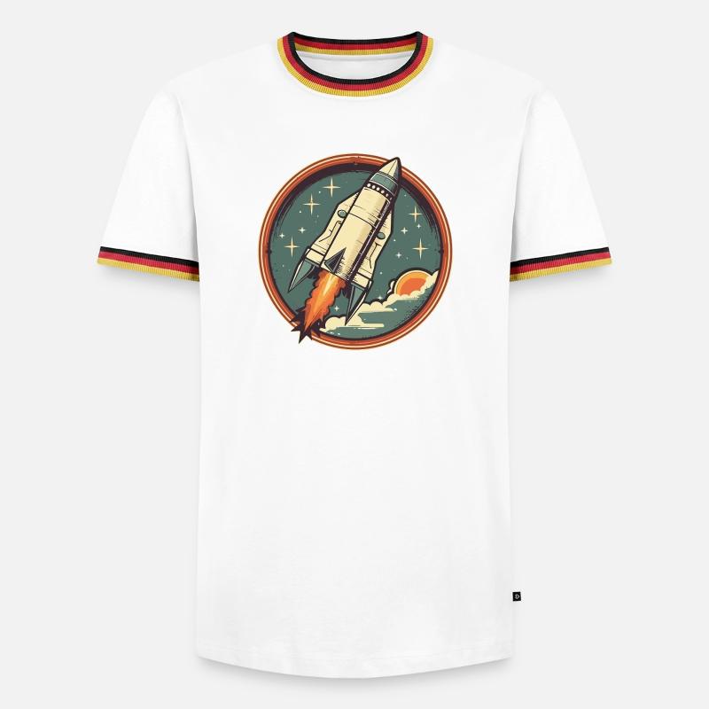 Retro Rocket - Space Rocket - Men's Ringer Shirt - white/tricolour