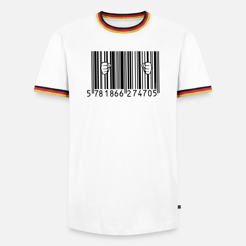 CONSOCIDE - Männer Kontrast-T-Shirt - Weiß/Dreifarbig