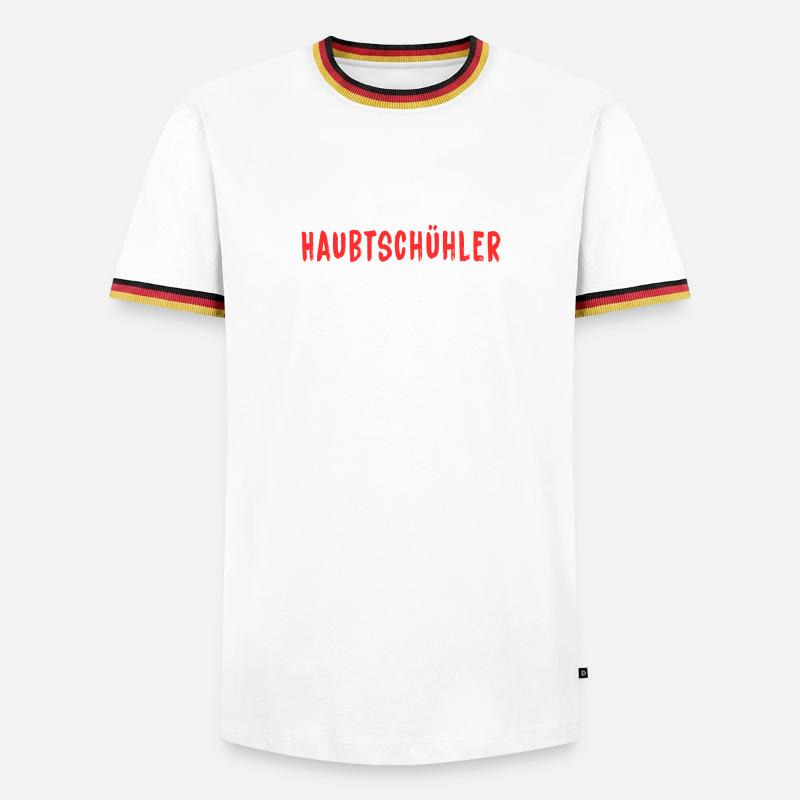 Haubtschühler – Creative Spelling - Men's Ringer Shirt - white/tricolour