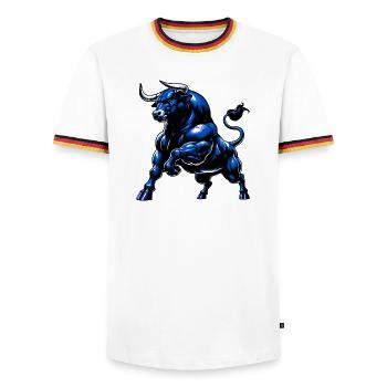 Bull - Men's Ringer Shirt - white/tricolour - Front - AI Model Female 172 light (172cm) & AI Model Male 185 light (185cm)