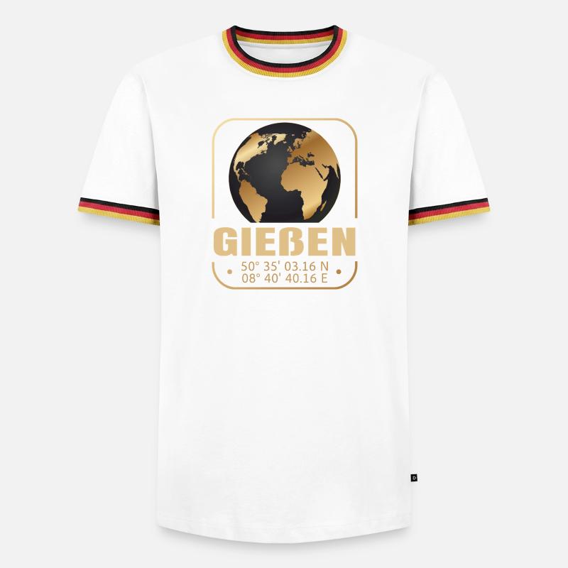 Gießen - Männer Kontrast-T-Shirt - Weiß/Dreifarbig