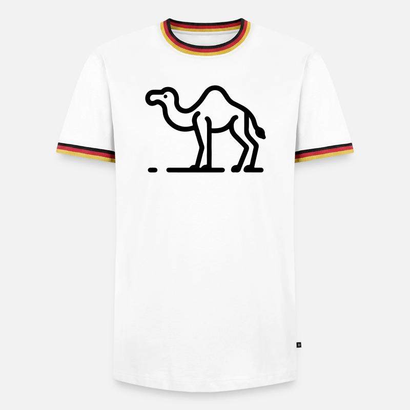 Kamel - Männer Kontrast-T-Shirt - Weiß/Dreifarbig