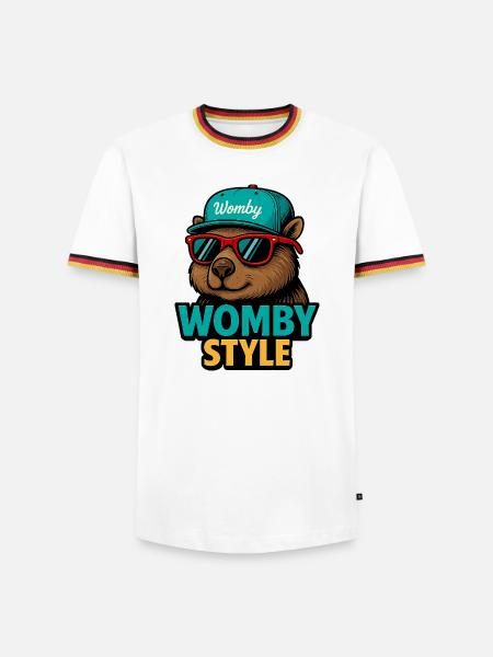 Womby Style Beaver with Sunglasses - Men's Ringer Shirt - white/tricolour