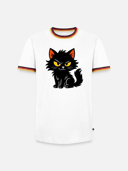 Chaton doux - T-shirt contrasté Homme - blanc/tricolore