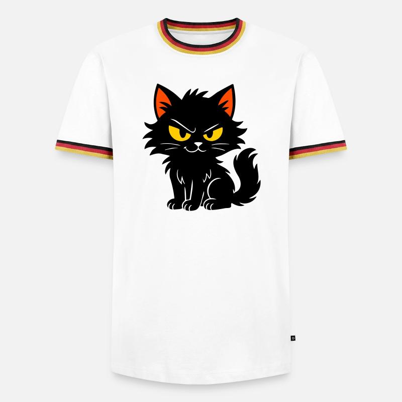 Chaton doux - T-shirt contrasté Homme - blanc/tricolore