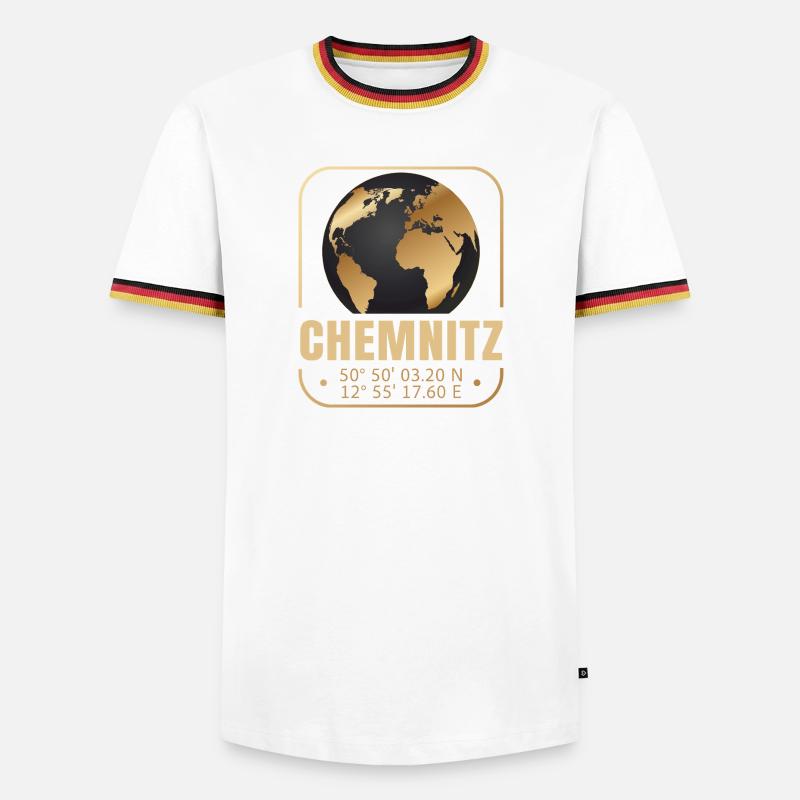 Chemnitz - Männer Kontrast-T-Shirt - Weiß/Dreifarbig