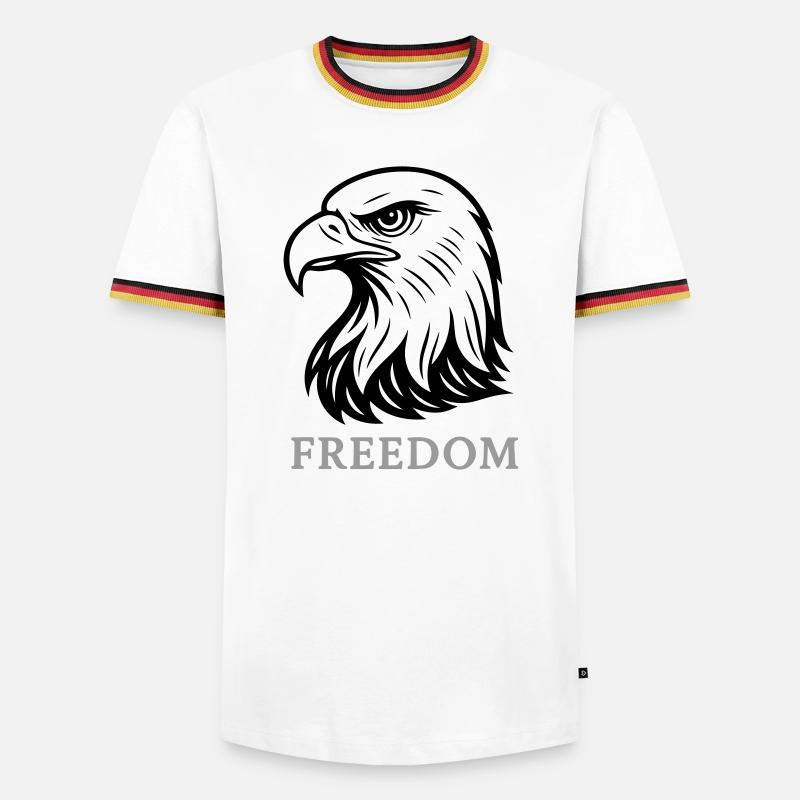 Eagle Head Freedom - Men's Ringer Shirt - white/tricolour