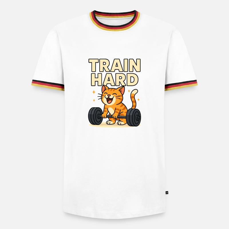 Train Hard - Men's Ringer Shirt - white/tricolour