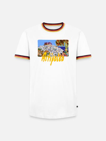 Astipalea - Männer Kontrast-T-Shirt - Weiß/Dreifarbig