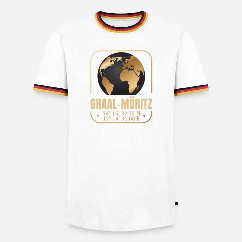 Graal Müritz - Männer Kontrast-T-Shirt - Weiß/Dreifarbig