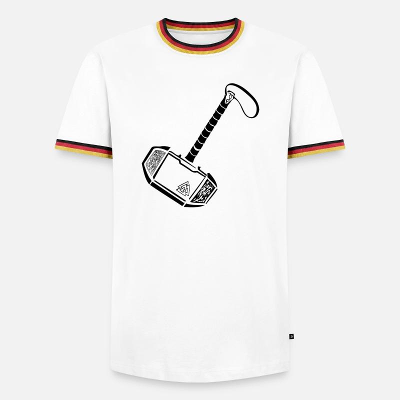 Mjölnir new look - Männer Kontrast-T-Shirt - Weiß/Dreifarbig