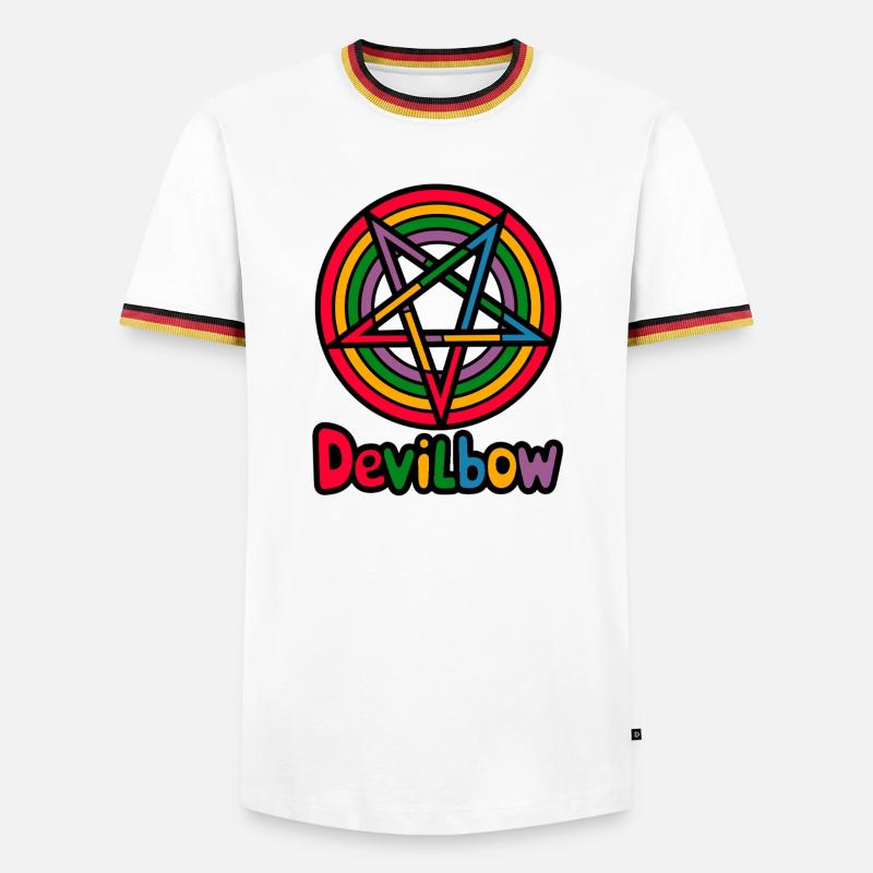 Devilbow - Männer Kontrast-T-Shirt - Weiß/Dreifarbig