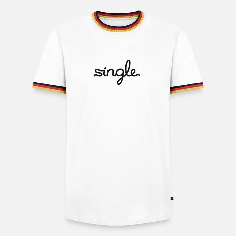 Single - Männer Kontrast-T-Shirt - Weiß/Dreifarbig