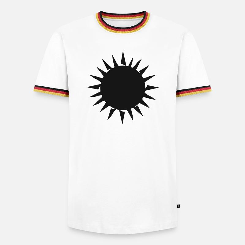 Bold Sunburst Pattern on Dark Background - Men's Ringer Shirt - white/tricolour
