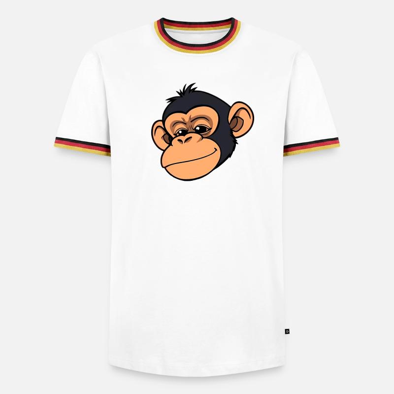 Monkey Chimpanzee - Men's Ringer Shirt - white/tricolour